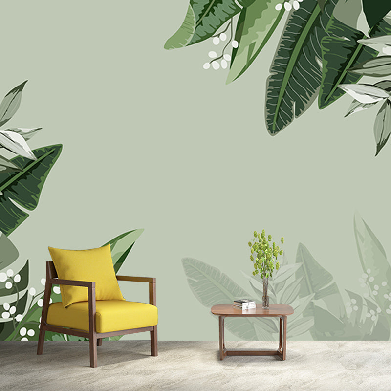 Forest Murals Wallpaper Tropical Style Leaves Murals for Decoration