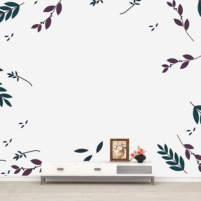 Forest Murals Wallpaper Tropical Style Leaves Murals for Decoration