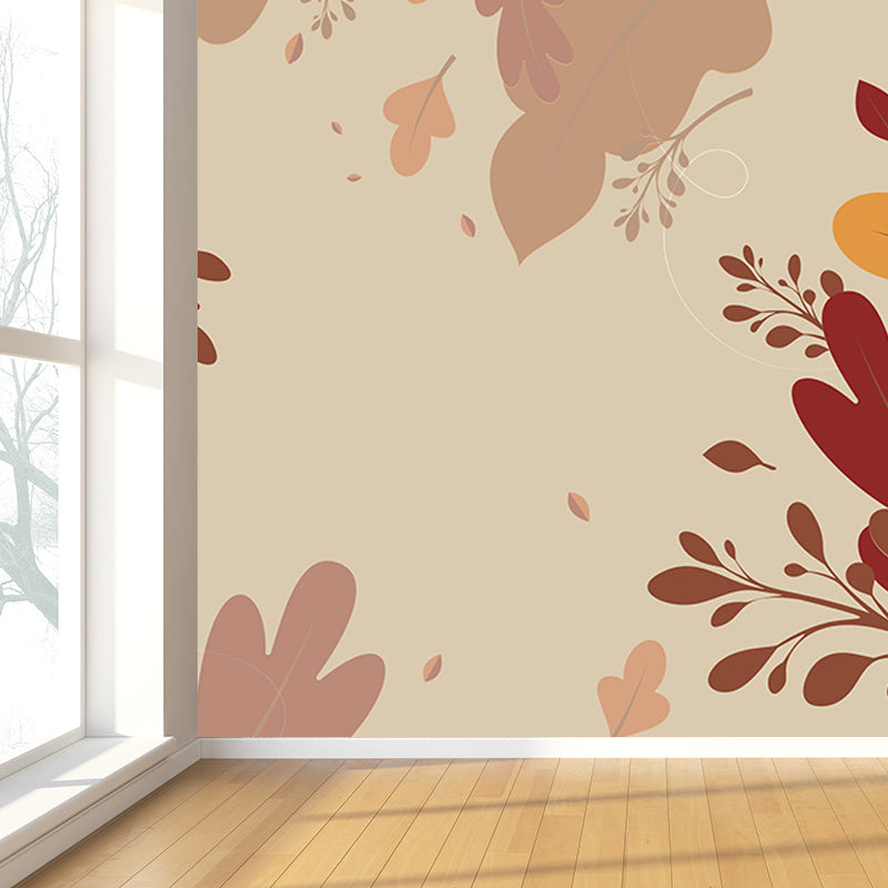 Environment Friendly Murals Wallpaper Tropical Style Leaves Murals for Home Decor
