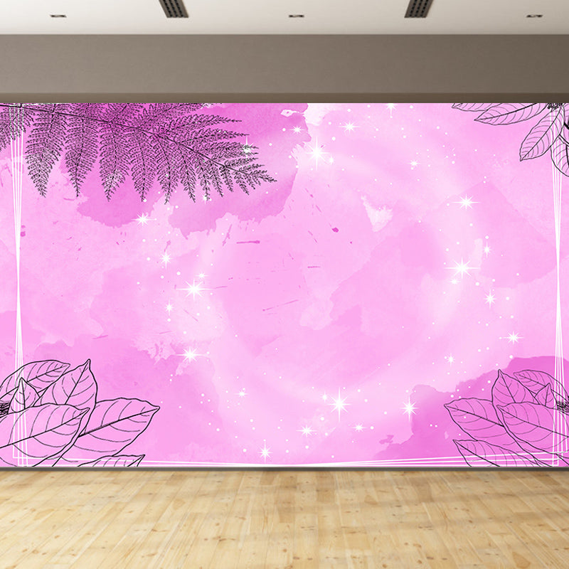 Environment Friendly Murals Wallpaper Tropical Style Leaves Murals for Home Decor