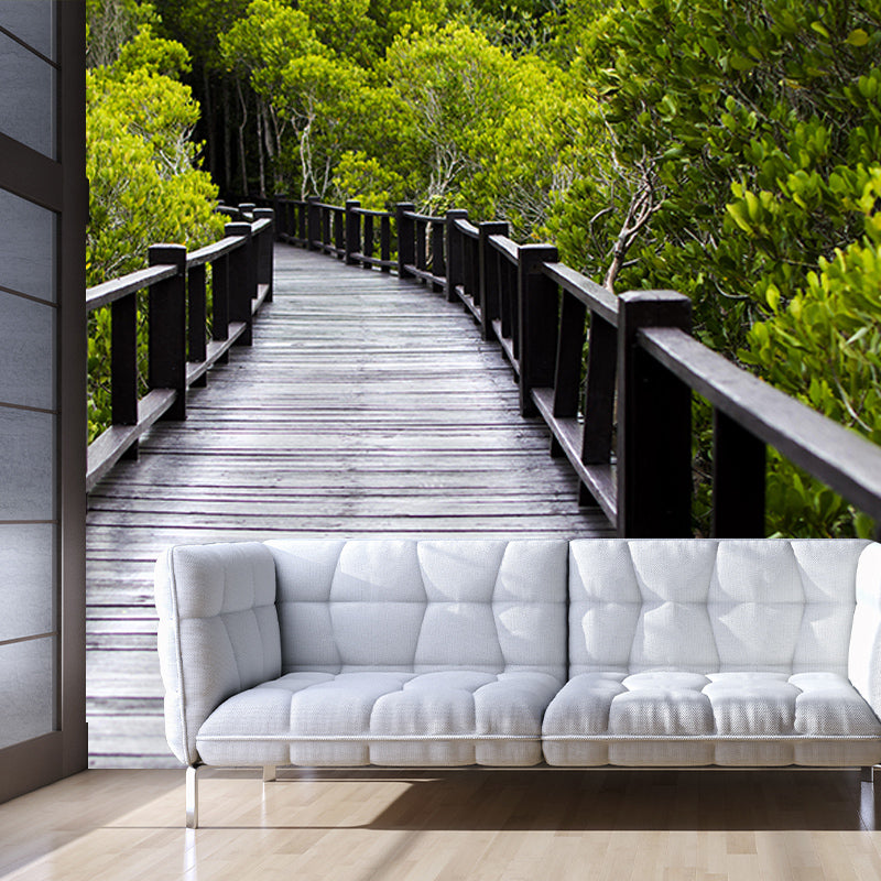 Forest Wooden Mural Wallpaper Industrial Style Space Extension Mural Wall Art