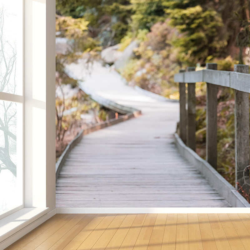 Forest Wooden Mural Wallpaper Industrial Style Space Extension Mural Wall Art