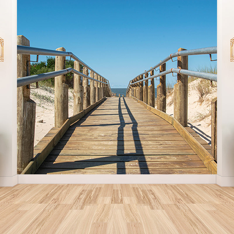 Wooden Nature Mural Industrial Style Space Extension Mural for Home