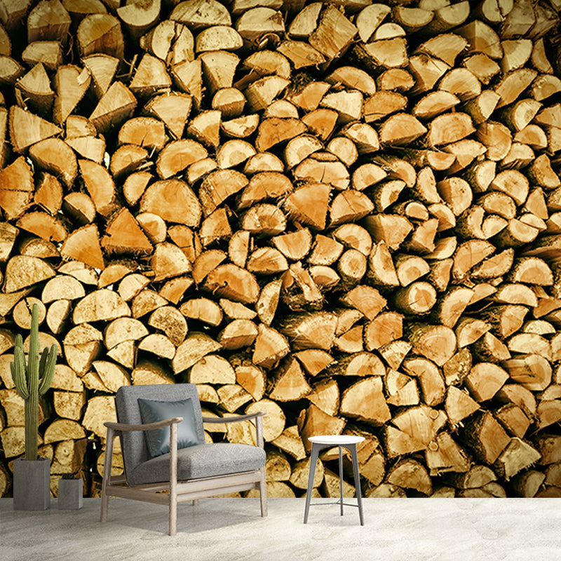 Environment Friendly Mural Wallpaper Industrial Style Wood Texture Mural for Home Decor