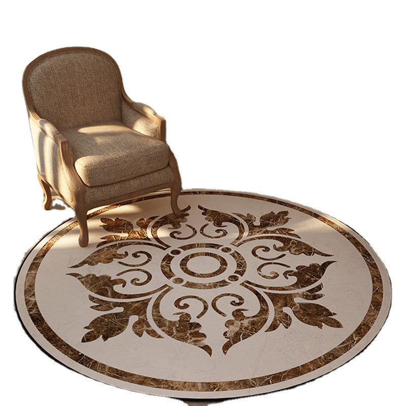 Donkerbruine vintage tapijt polyester grafisch vloerkleurbestendig tapijt voor woonkamer