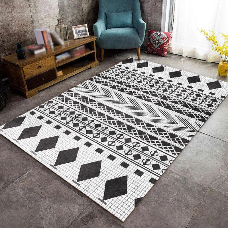 Beige traditionele tapijten Polyester grafisch vloerkleed Non-slip achterste tapijt voor woonkamer