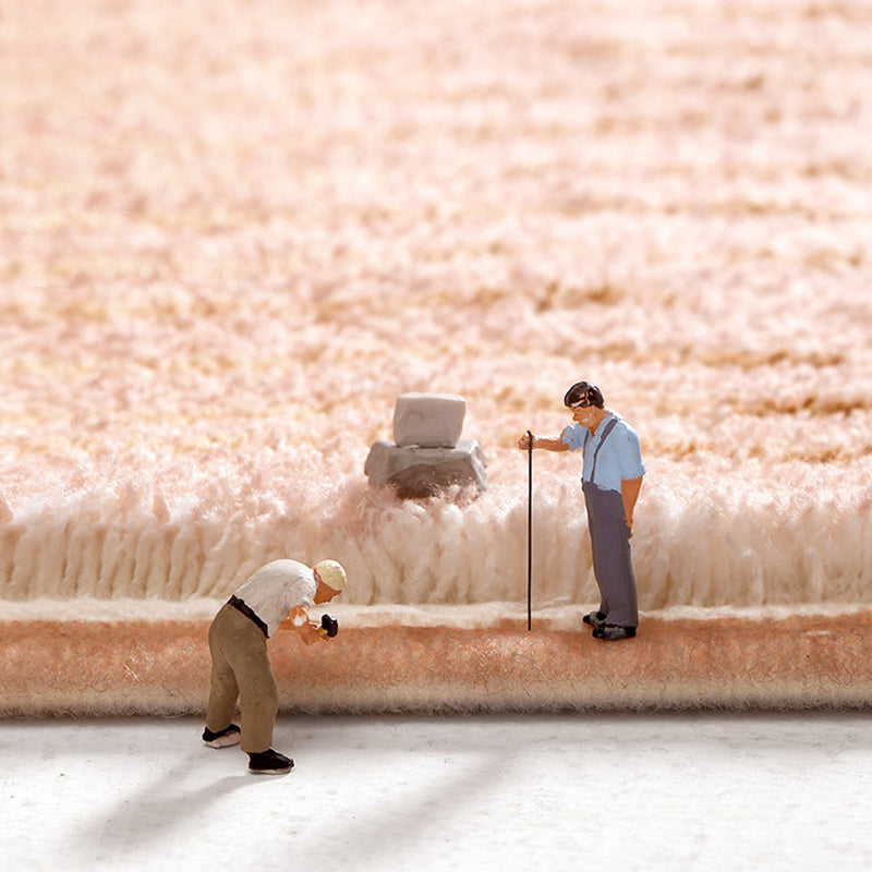 Alfombra moderna moderna poliéster contraste alfombra de color lavable para decoración del hogar