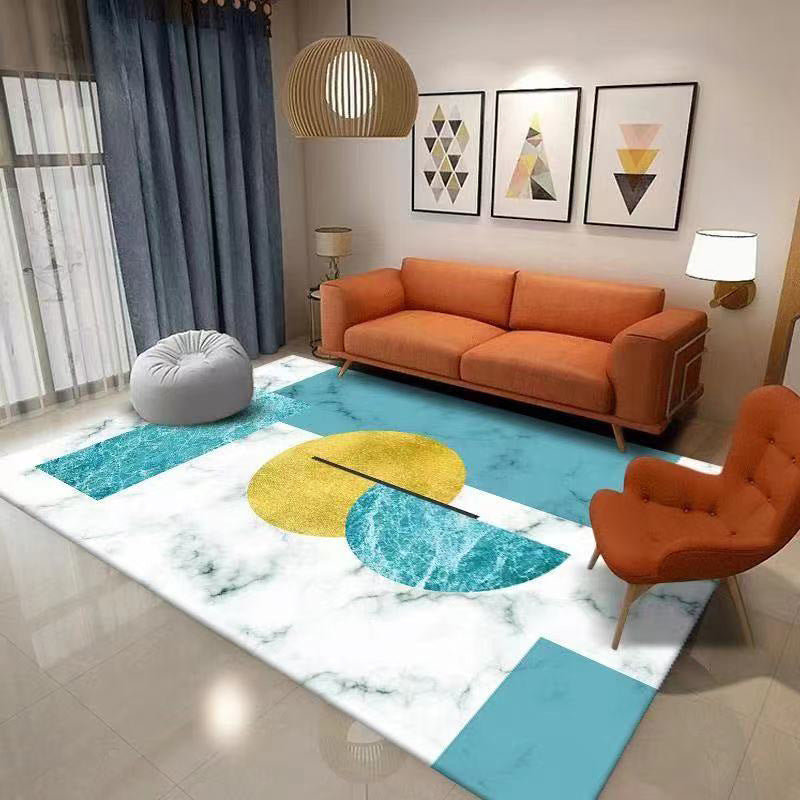 Gold Simple Carpet Polyester Graphic Carpet Stain Resistant Carpet for Living Room