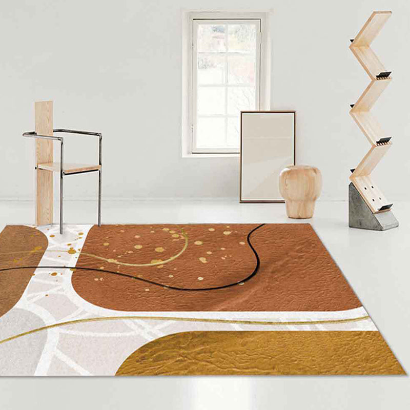 Alfombra artística nórdica marrón bloguero alfombra lavable alfombra para decoración del hogar
