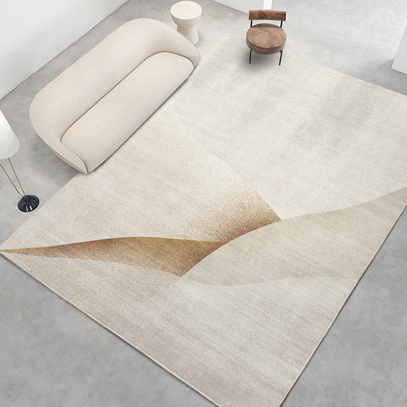 Light Brown Simple Rug Polyester Graphic Rug Non-Slip Backing Rug for Living Room