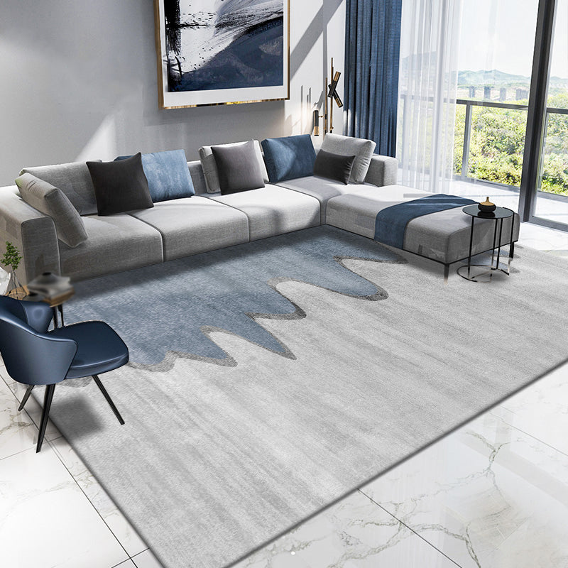 Gray Abstract Pattern Rug Blending Modern Rug Washable Area Rug for Home Decor