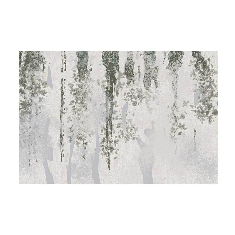 Grey Straight Stripe Rug Polyester Simple Rug Non-Slip Backing Rug for Living Room