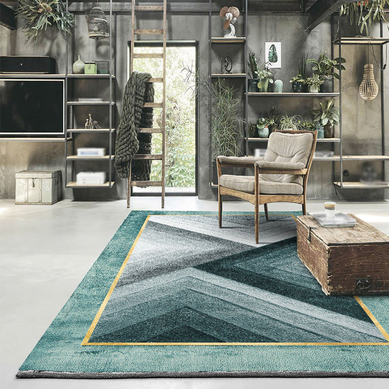 Gorgeous Modern Rug Green Stripe Rug Stain Resistant Rug for Living Room