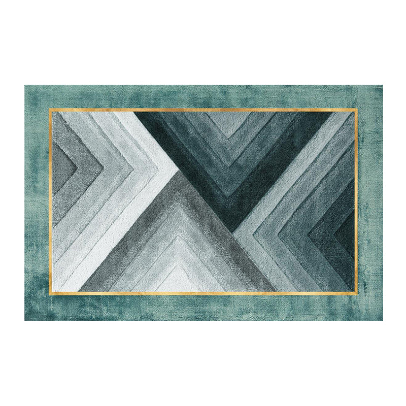 Gorgeous Modern Rug Green Stripe Rug Stain Resistant Rug for Living Room