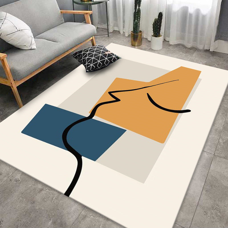 Alfombra nórdica nórdica poliéster block alfombra alfombra resistente a manchas para decoración del hogar