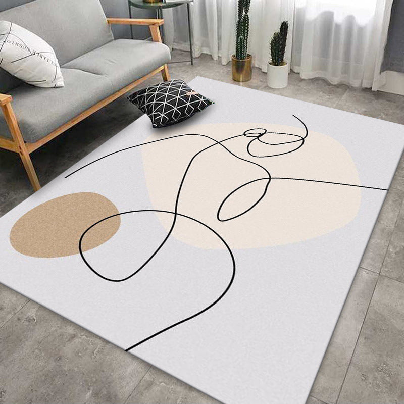 Alfombra nórdica nórdica poliéster block alfombra alfombra resistente a manchas para decoración del hogar