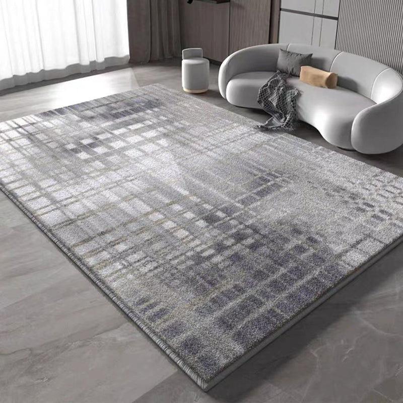 Pewter Modern Carpet Polyester Graphic Carpet Stain Resistant Carpet for Living Room