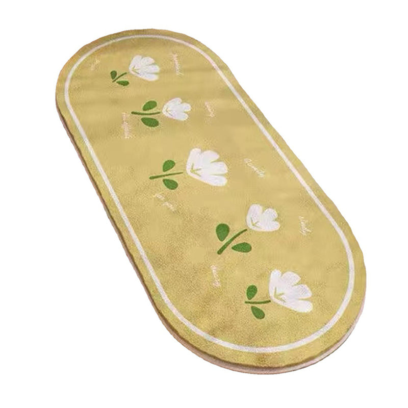 Beige Simple Rug Polyester Tulip Indoor Rug Non-Slip Backing Rug for Home Decor