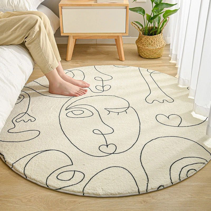 Light Orange Abstract Face Carpet Polyester Simple Carpet Stain Resistant Carpet for Drawing Room