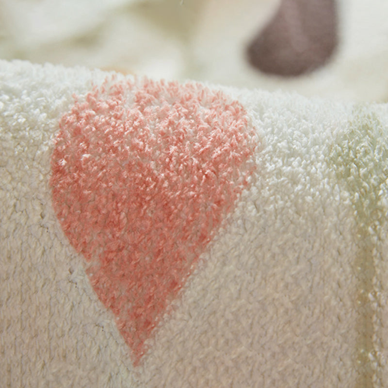 Orange Flower Rug Polyester Simple Rug Washable Area Rug for Living Room