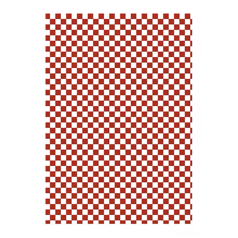 Green Modern Rug Polyester Grid Rug Stain Resistant Rug for Living Room