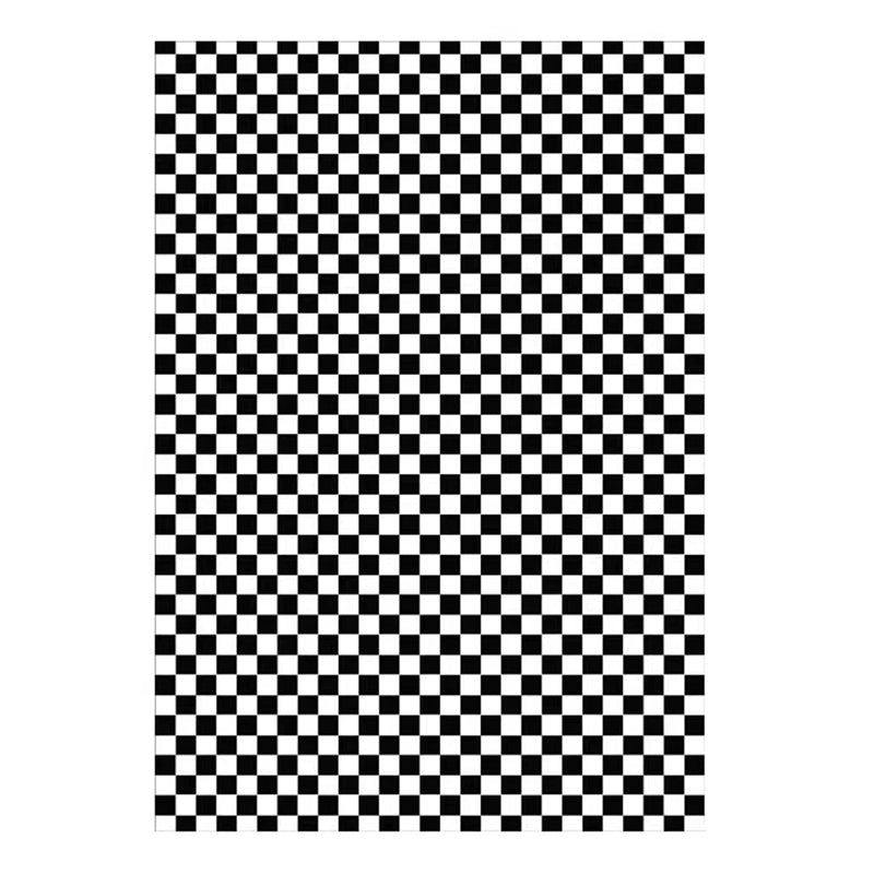 Green Modern Rug Polyester Grid Rug Stain Resistant Rug for Living Room