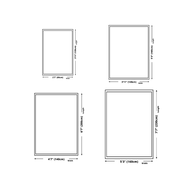 Green Modern Rug Polyester Grid Rug Stain Resistant Rug for Living Room