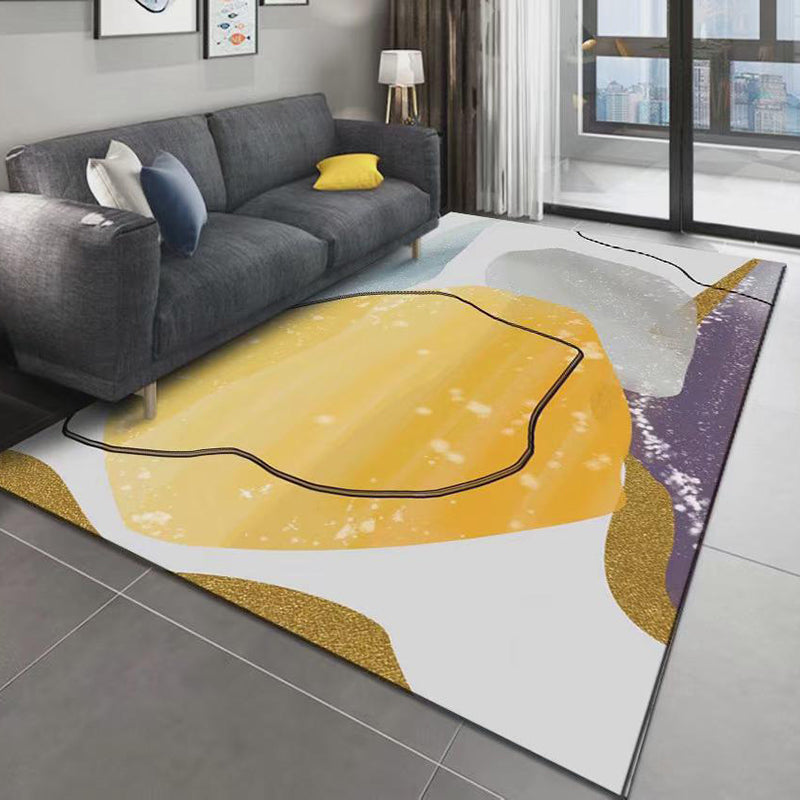 Modern Artistic Pattern Carpet Polyester Indoor Rug Non-Slip Backing Area Carpet for Home Decoration