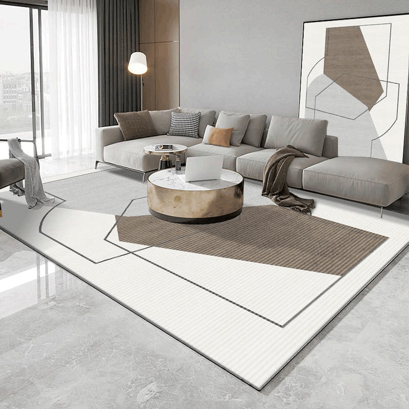 Minimalist Rectangle Printed Rug Polyester Indoor Rug Stain Resistant Carpet for Home Decoration