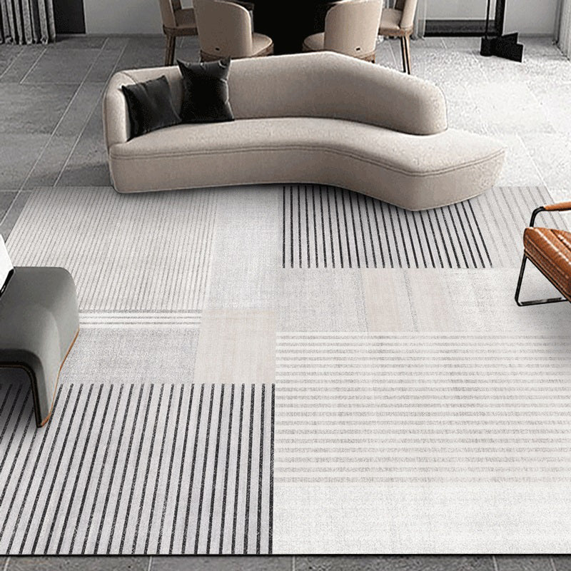 Minimalist Rectangle Printed Rug Polyester Indoor Rug Stain Resistant Carpet for Home Decoration