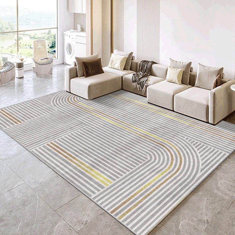 Minimalist Rectangle Printed Rug Polyester Indoor Rug Stain Resistant Carpet for Home Decoration