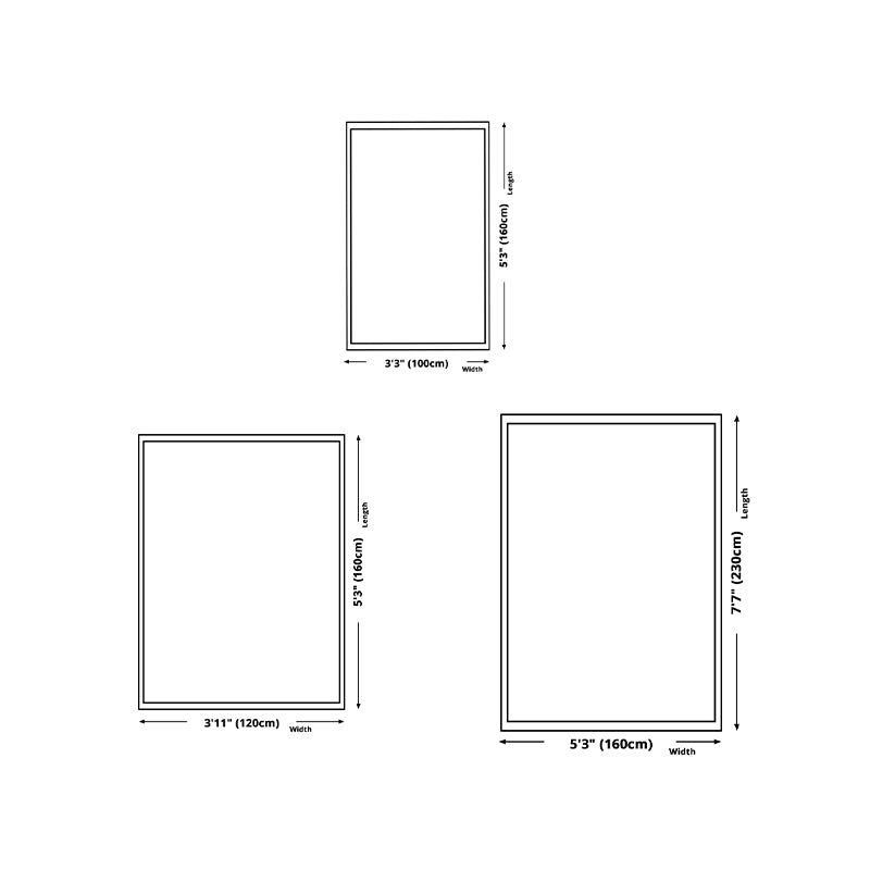 Minimalist Rectangle Printed Rug Polyester Indoor Rug Stain Resistant Carpet for Home Decoration