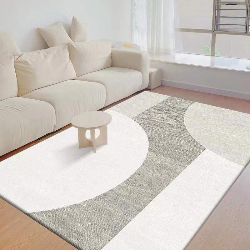 Modern Curve Lines Pattern Indoor Carpet Polyester Area Rug Washable Carpet for Home Decoration
