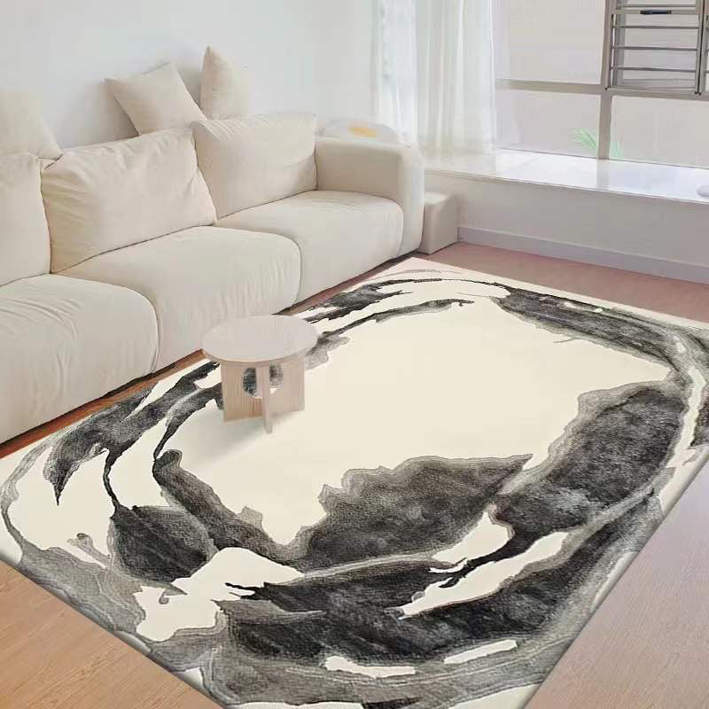 Modern Curve Lines Pattern Indoor Carpet Polyester Area Rug Washable Carpet for Home Decoration