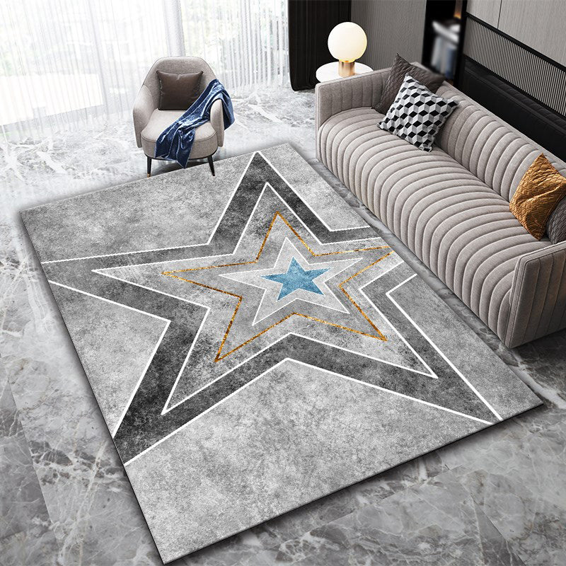 Simplicidad Patrón gráfico de la alfombra Alfombra de área de poliéster Alfombra de interior sin deslizamiento para sala de estar para sala de estar
