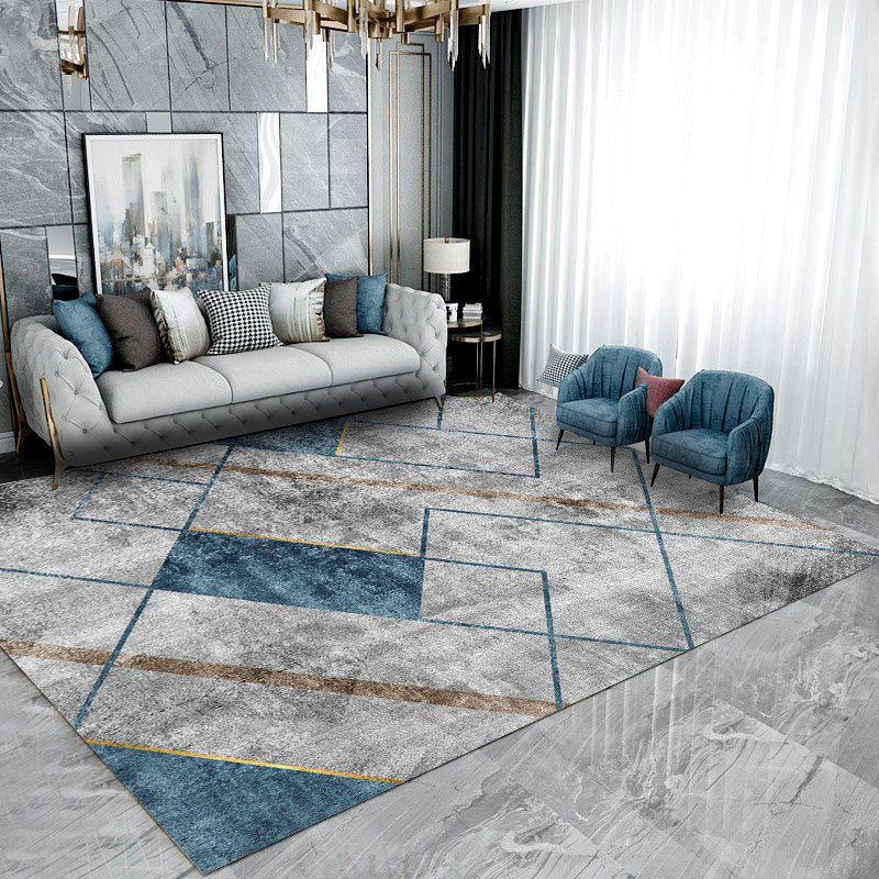 Simplicidad Patrón gráfico de la alfombra Alfombra de área de poliéster Alfombra de interior sin deslizamiento para sala de estar para sala de estar