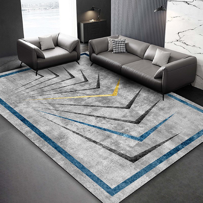 Simplicidad Patrón gráfico de la alfombra Alfombra de área de poliéster Alfombra de interior sin deslizamiento para sala de estar para sala de estar