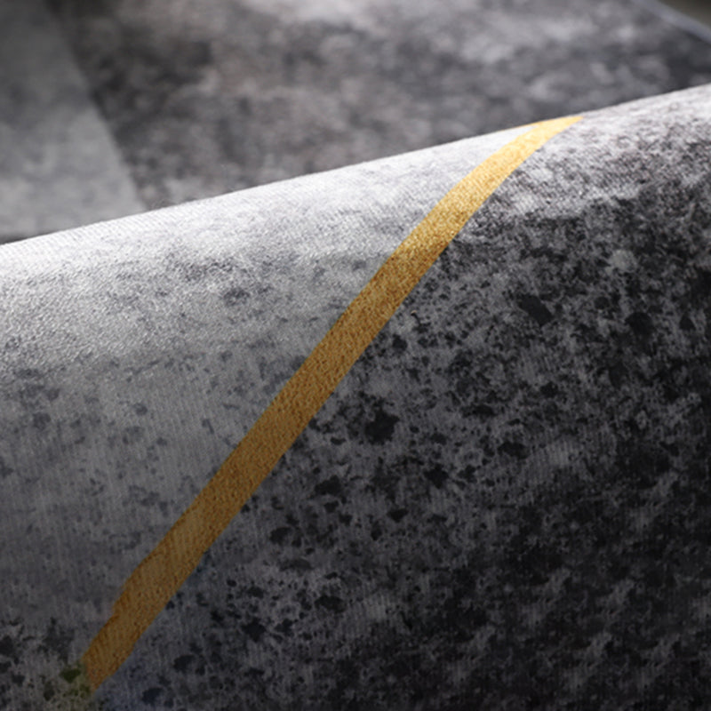 Simple Geometric Printed Carpet Polyester Indoor Rug Non-Slip Backing Rug for Home Decoration