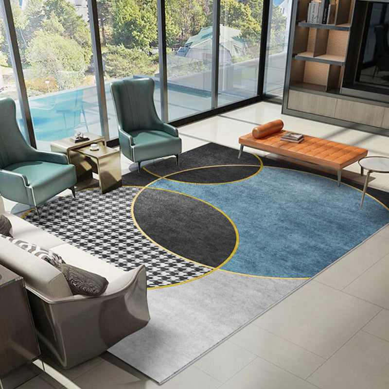 Alfombra de estampado geométrico contemporáneo alfombra interior de alfombra interior para sala de estar para sala de estar