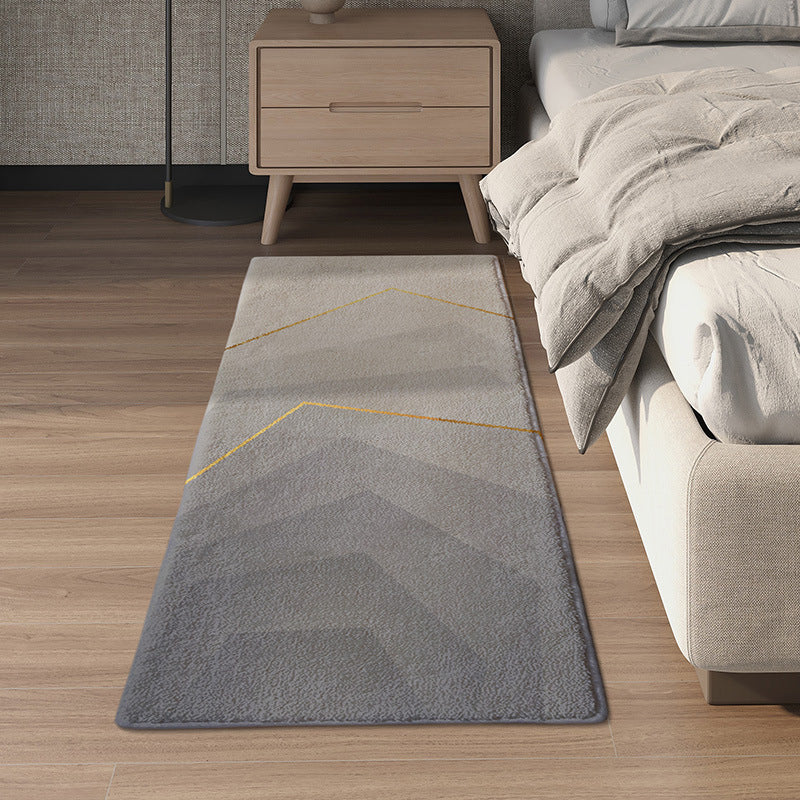 Gray Contemporary Rug Polyester Gradual Change Rug Washable Rug for Living Room
