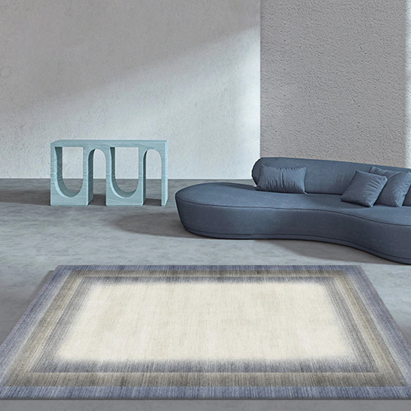 Light Grey Simple Rug Blending Line Indoor Rug Stain Resistant Rug for Home Decor