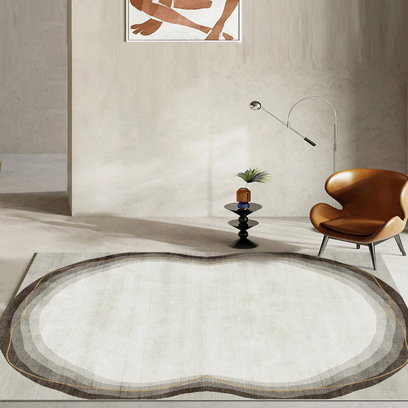 Light Grey Simple Rug Blending Line Indoor Rug Stain Resistant Rug for Home Decor