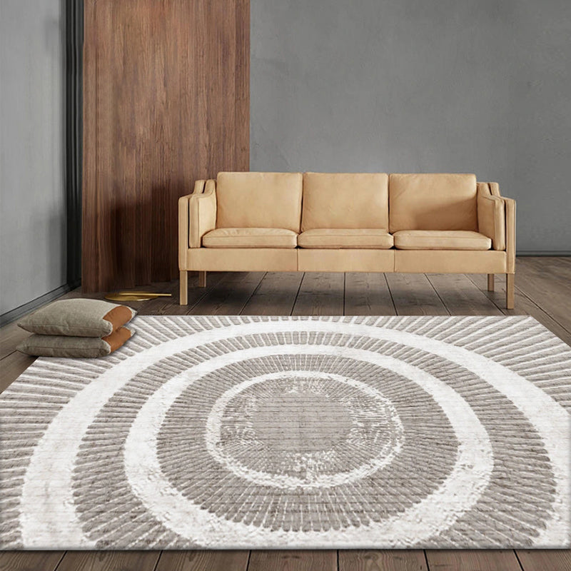 Light Grey Simple Rug Blending Line Indoor Rug Stain Resistant Rug for Home Decor