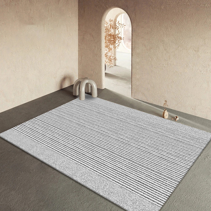 Light Grey Simple Rug Blending Line Indoor Rug Stain Resistant Rug for Home Decor