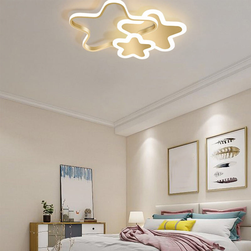 Acrylic Starry LED Ceiling Light in Modern Creative Style Lacquered Iron Flush Mount for Bedroom