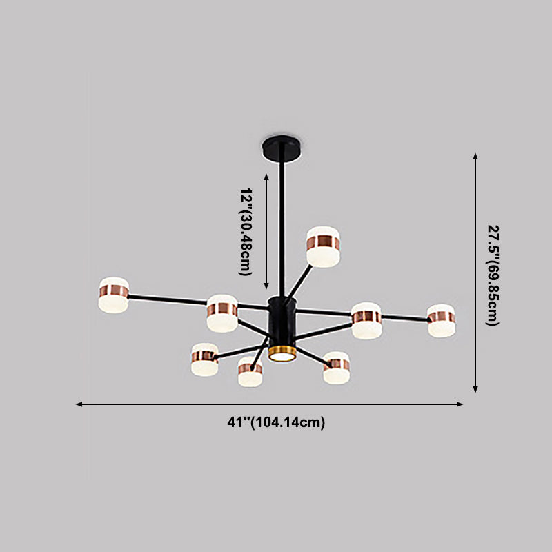 Rose Gold Sputnik Chandelier Postmodern LED Acrylic Pendant Light Fixture