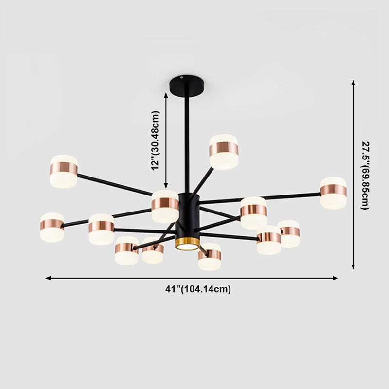 Rose Gold Sputnik Chandelier Postmodern LED Acrylic Pendant Light Fixture