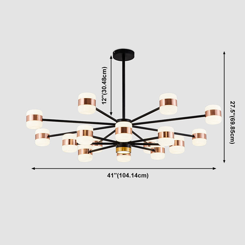 Rose Gold Sputnik Chandelier Postmodern LED Acrylic Pendant Light Fixture