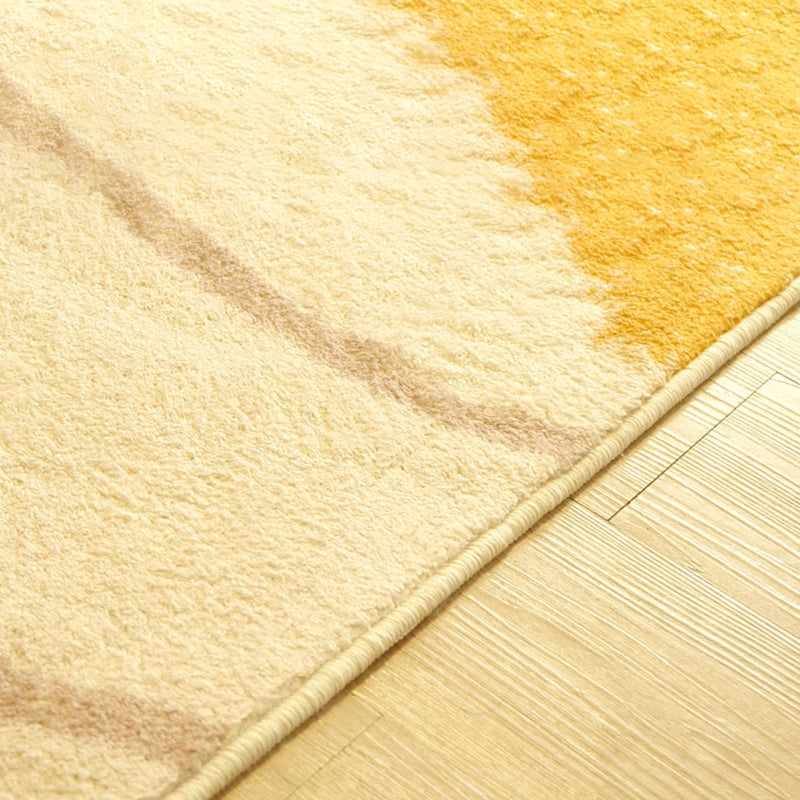 Beige Modern Rug Polyester Color Block Rug Washable Rug for Living Room