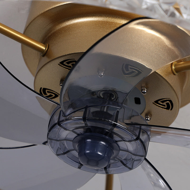 Kreisförmige LED Deckenventilator Leichte Einfachheit Acryl Schlafzimmer Halbflush -Deckenlampe